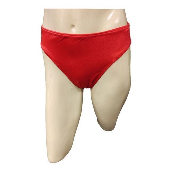 LADIES NYLON-LYCRA STRETCH PANTIES RED - Picture 1 of 2